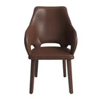 Lot de 2 chaises de salle à manger en cuir Vivara Collection, avec base en bois d'hévéa et assise et dossier rembourrés, chaises d'appoint modernes pour salles à manger