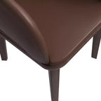 Lot de 2 chaises de salle à manger en cuir Vivara Collection, avec base en bois d'hévéa et assise et dossier rembourrés, chaises d'appoint modernes pour salles à manger