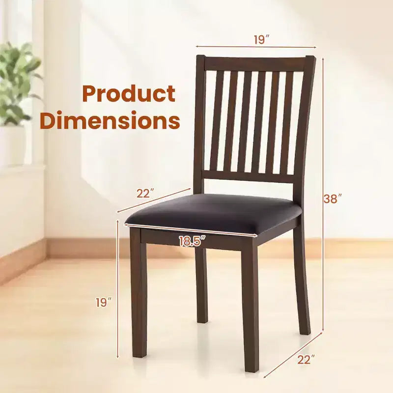 Lot de 2/4 chaises de salle à manger modernes Costway avec dossier haut incliné en cuir PVC résistant à l'usure