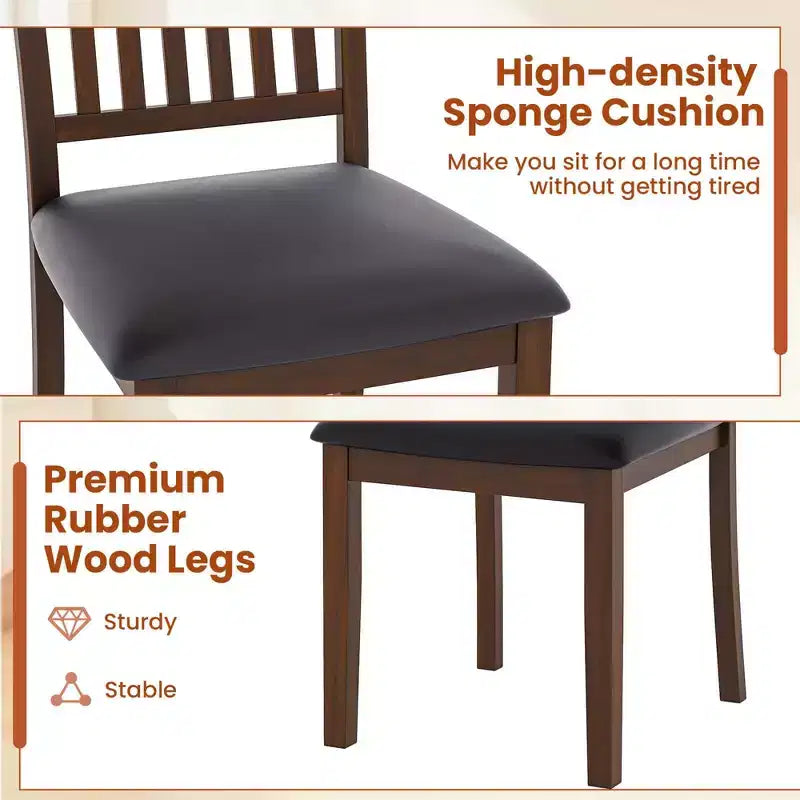 Lot de 2/4 chaises de salle à manger modernes Costway avec dossier haut incliné en cuir PVC résistant à l'usure