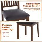 Lot de 2/4 chaises de salle à manger modernes Costway avec dossier haut incliné en cuir PVC résistant à l'usure