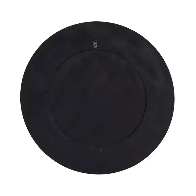 Miroir soleil en métal avec cadre en bois, marron