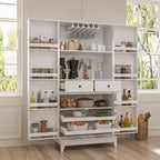 Meubles de cuisine Famapy en bois blanc avec porte-gobelets et multi-rangements