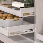 Meubles de cuisine Famapy en bois blanc avec porte-gobelets et multi-rangements