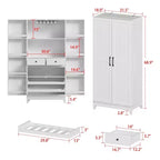 Meubles de cuisine Famapy en bois blanc avec porte-gobelets et multi-rangements
