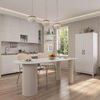 Meubles de cuisine Famapy en bois blanc avec porte-gobelets et multi-rangements