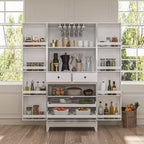 Meubles de cuisine Famapy en bois blanc avec porte-gobelets et multi-rangements