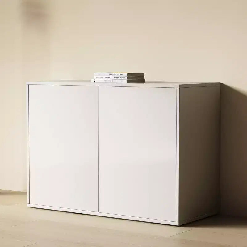 Luck Live Armoire de rangement moderne empilable de 80 cm, adaptée au salon et à la chambre à coucher, blanc ivoire