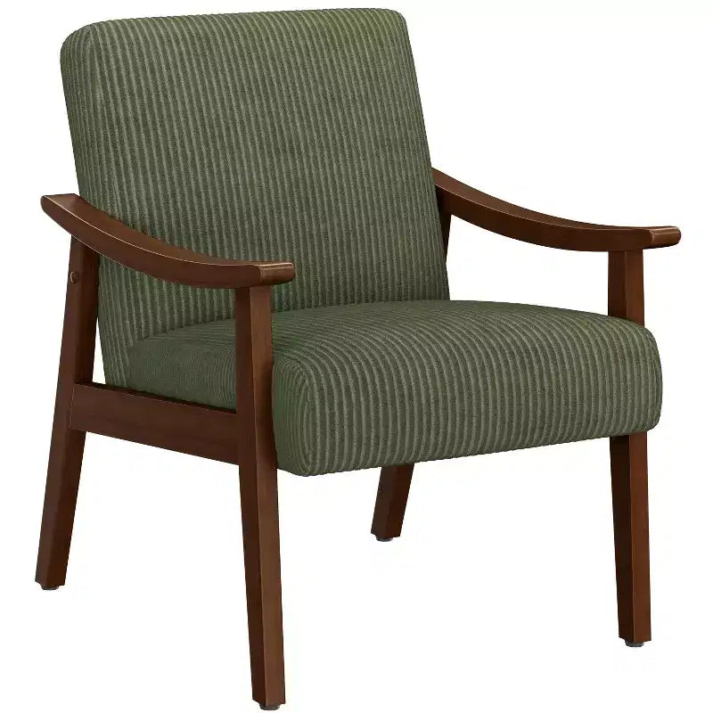 Fauteuil d'appoint Yaheetech en velours côtelé de style scandinave pour salon et chambre à coucher