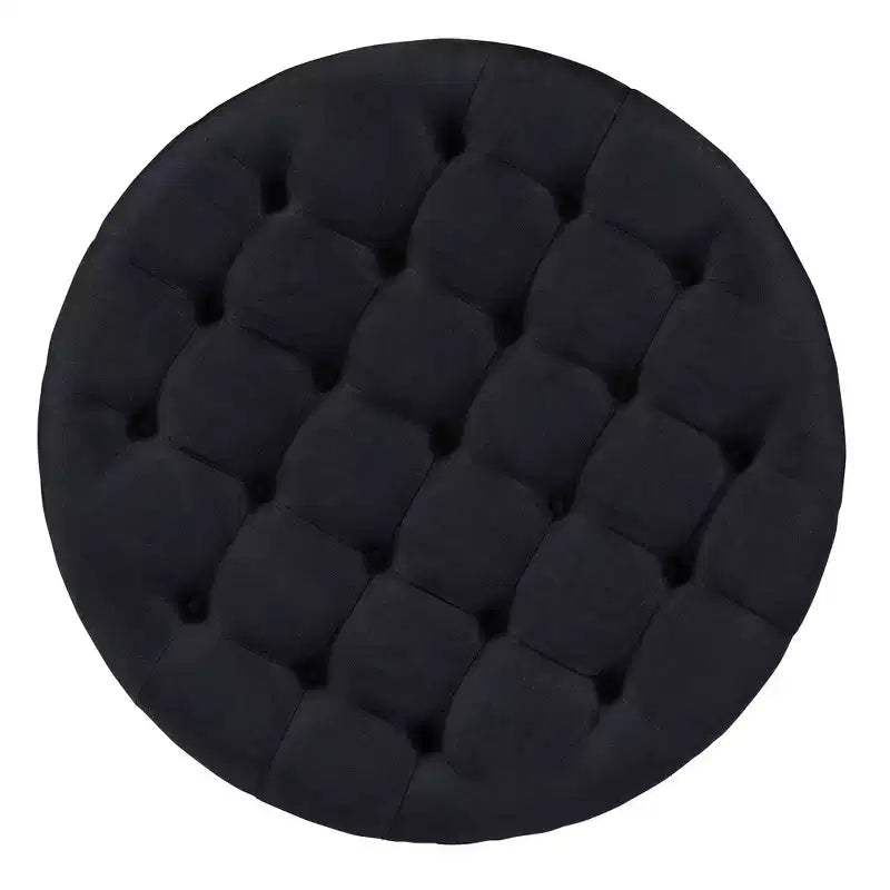 Table basse capitonnée 36W, table de cocktail, table d'appoint, pouf repose-pieds à 2 niveaux avec étagère de rangement et roulettes, capitonnée et étanche - ModernLu