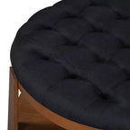 Table basse capitonnée 36W, table de cocktail, table d'appoint, pouf repose-pieds à 2 niveaux avec étagère de rangement et roulettes, capitonnée et étanche - ModernLu
