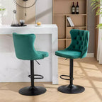 Lot de 2 tabourets de bar modernes, chaises de bar rembourrées pivotantes à 360°, tabouret réglable en hauteur de 63,5 à 83,8 cm avec base de 45 cm pour îlot de cuisine et bar de maison