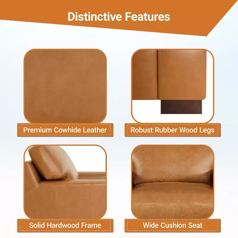 Fauteuil d'appoint en cuir véritable Home Imports Emporium