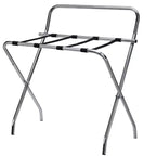 Kings Brand Furniture Ludlow Folding Luggage Rack, Stylish Suitcase Stand, High Back, Chrome