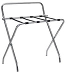 Kings Brand Furniture Ludlow – Porte-bagages pliant, support de valise élégant, dossier haut, chrome