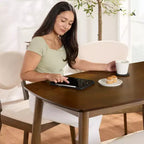 Ensemble de salle à manger moderne du milieu du siècle Best Choice Products, 4 pièces, rembourré, en bois, avec 2 chaises et un banc - Noyer/Crème