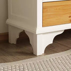Famapy Meuble d'Appoint Blanc, Style Européen Sculpté Floral, Porte en Verre Magnétique