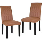 VECELO Chaises de salle à manger lot de 2/4/6 Chaises Parsons avec dossier solide Chaises de salle à manger rembourrées Marron/Beige/Café