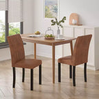 VECELO Chaises de salle à manger lot de 2/4/6 Chaises Parsons avec dossier solide Chaises de salle à manger rembourrées Marron/Beige/Café