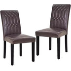VECELO Chaises de salle à manger lot de 2/4/6 Chaises Parsons avec dossier solide Chaises de salle à manger rembourrées Marron/Beige/Café