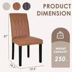 VECELO Chaises de salle à manger lot de 2/4/6 Chaises Parsons avec dossier solide Chaises de salle à manger rembourrées Marron/Beige/Café
