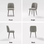 Chaises de salle à manger Pexfix en lin avec pieds noirs, lot de 2