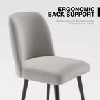 Chaises de salle à manger Pexfix en lin avec pieds noirs, lot de 2