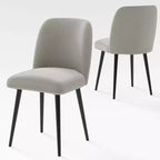 Chaises de salle à manger Pexfix en lin avec pieds noirs, lot de 2