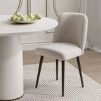 Chaises de salle à manger Pexfix en lin avec pieds noirs, lot de 2