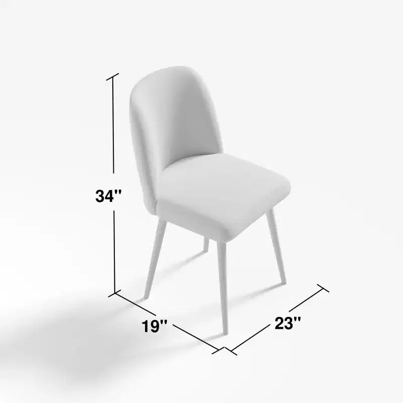 Chaises de salle à manger Pexfix en lin avec pieds noirs, lot de 2