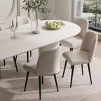 Chaises de salle à manger Pexfix en lin avec pieds noirs, lot de 2