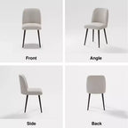 Chaises de salle à manger Pexfix en lin avec pieds noirs, lot de 2