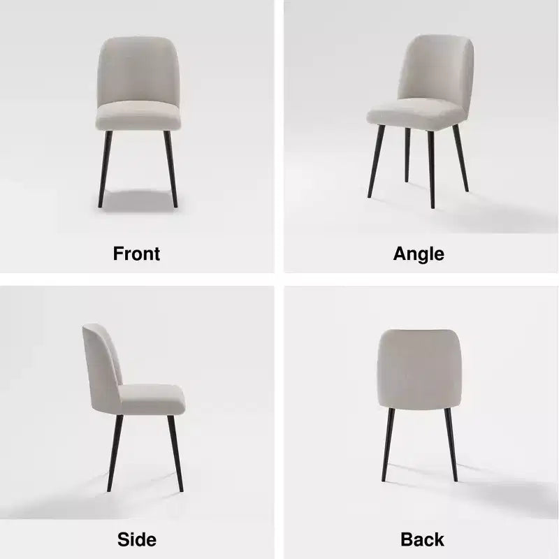 Chaises de salle à manger Pexfix en lin avec pieds noirs, lot de 2