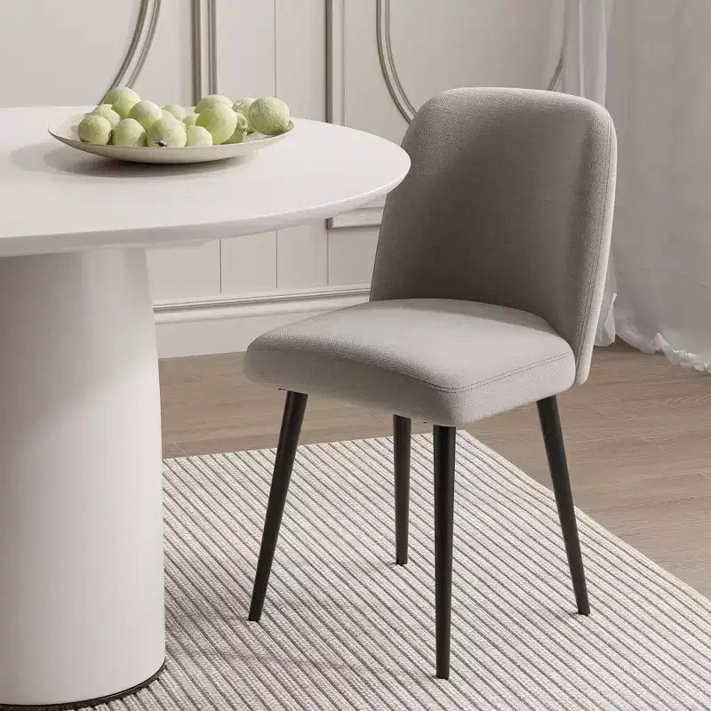 Chaises de salle à manger Pexfix en lin avec pieds noirs, lot de 2