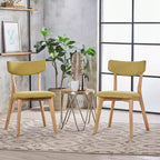 GDFStudio Chaises de salle à manger rembourrées Crystal en bois d'hévéa (Lot de 2)