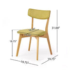 GDFStudio Chaises de salle à manger rembourrées Crystal en bois d'hévéa (Lot de 2)