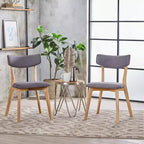 GDFStudio Chaises de salle à manger rembourrées Crystal en bois d'hévéa (Lot de 2)