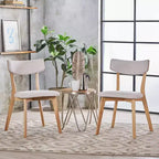 GDFStudio Chaises de salle à manger rembourrées Crystal en bois d'hévéa (Lot de 2)