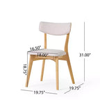 GDFStudio Chaises de salle à manger rembourrées Crystal en bois d'hévéa (Lot de 2)