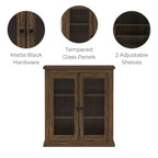 Teamson Home Donovan Armoire murale amovible à deux portes avec étagères réglables, Noyer