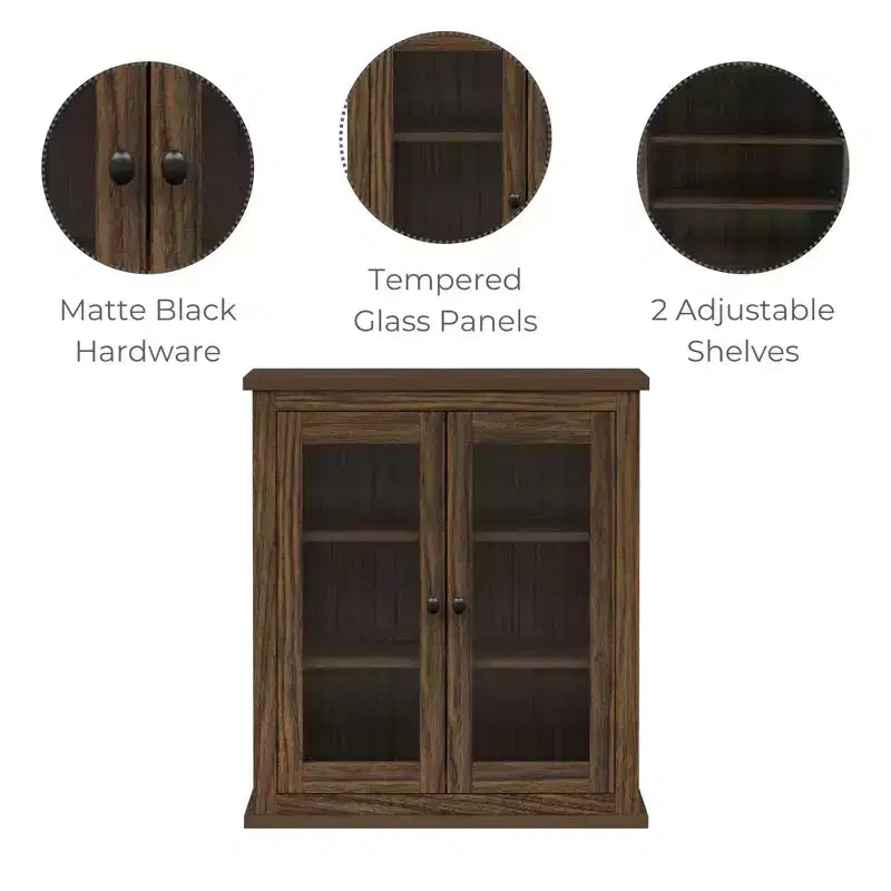 Teamson Home Donovan Armoire murale amovible à deux portes avec étagères réglables, Noyer