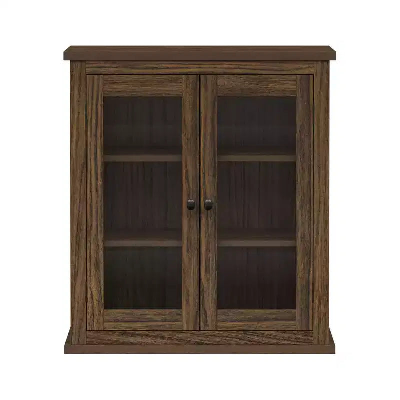 Teamson Home Donovan Armoire murale amovible à deux portes avec étagères réglables, Noyer