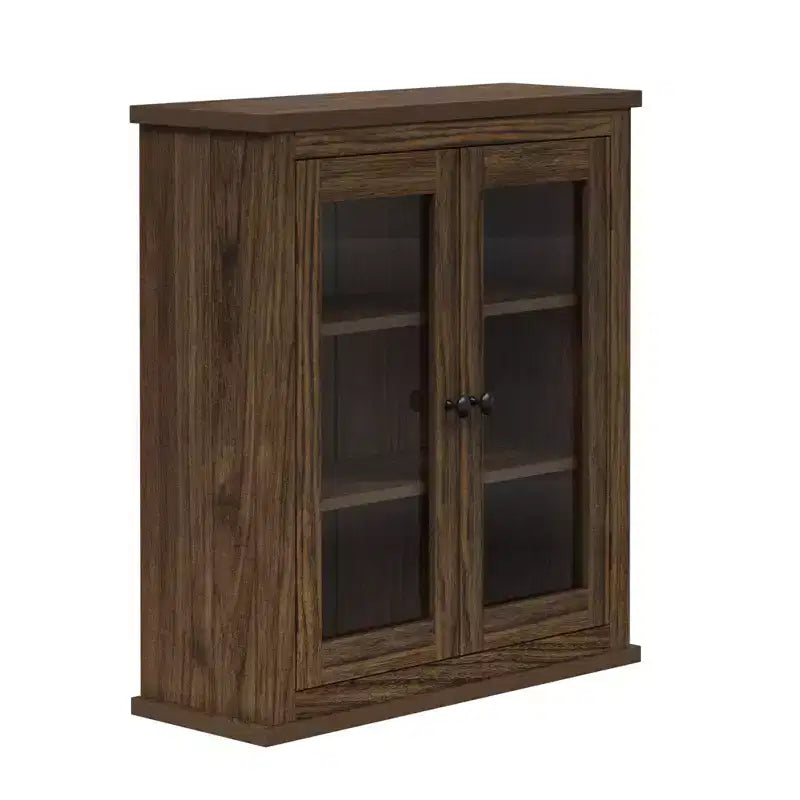 Teamson Home Donovan Armoire murale amovible à deux portes avec étagères réglables, Noyer