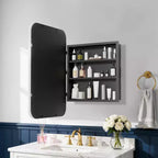 Dovelina Armoire de toilette murale, armoire à miroir, armoire à miroir murale multifonctionnelle avec portes magnétiques