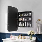 Dovelina Armoire de toilette murale, armoire à miroir, armoire à miroir murale multifonctionnelle avec portes magnétiques