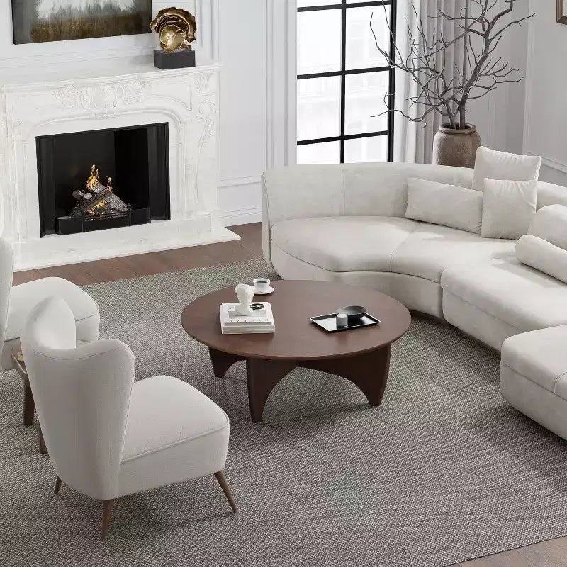 Table Basse Ronde en Bois Massif PexFix