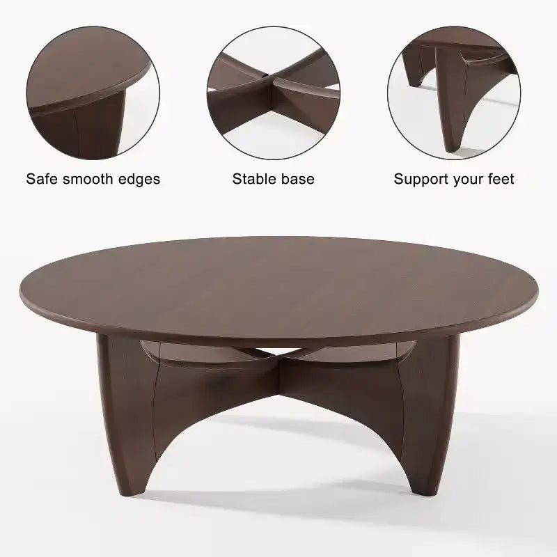 Table Basse Ronde en Bois Massif PexFix