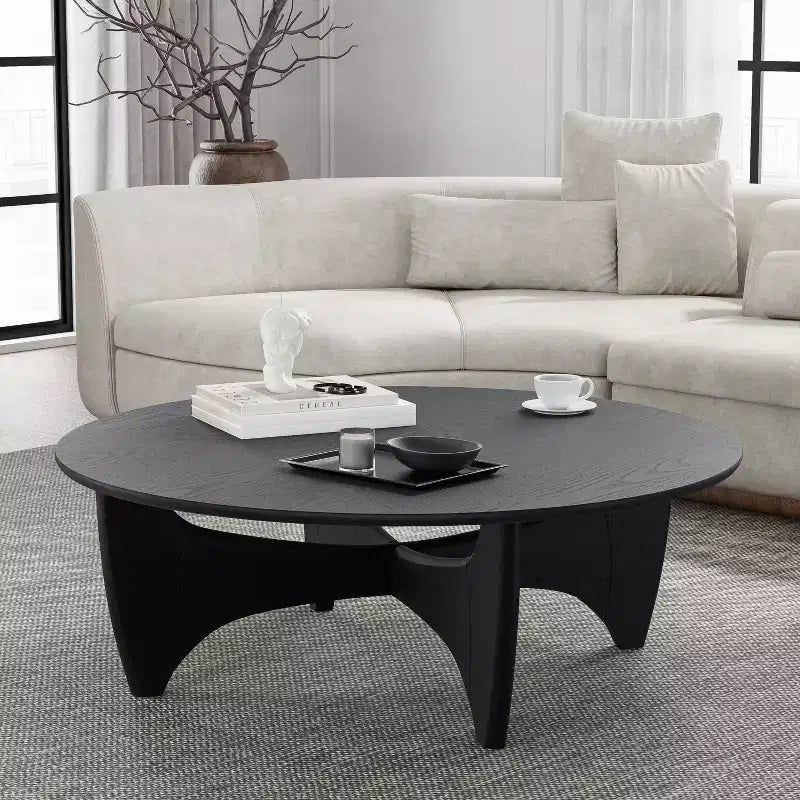 Table Basse Ronde en Bois Massif PexFix