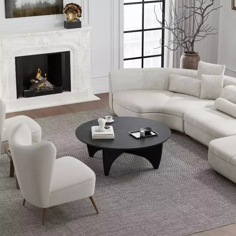 Table Basse Ronde en Bois Massif PexFix