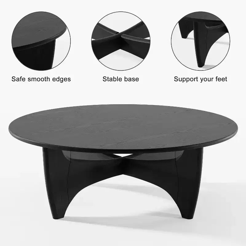 Table Basse Ronde en Bois Massif PexFix